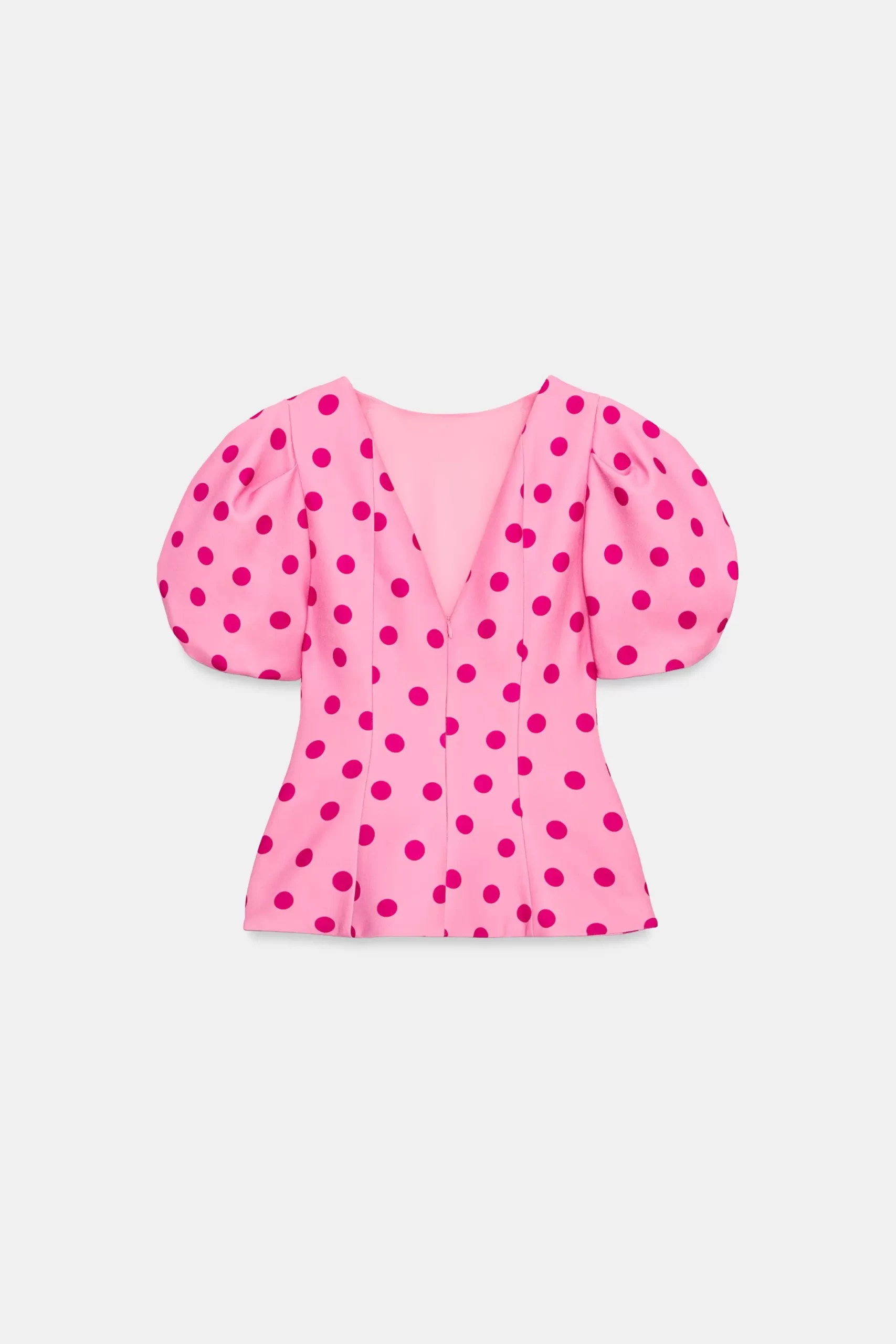 Polka Dot Puff Sleeve Top - Image 2