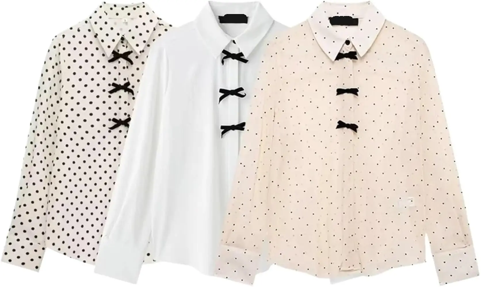 Bow Decorative Long Sleeve Shirts