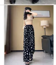 Religion Dot Print Black White Ash Balloon Trousers - Image 3