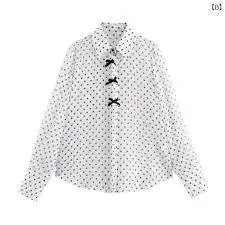 Bow Decorative Long Sleeve Shirts - Image 2