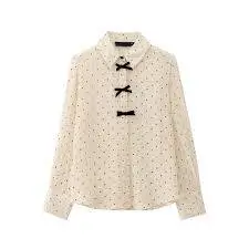 Bow Decorative Long Sleeve Shirts - Image 3