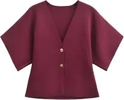 Short Sleeve V-Neck Knitted Cardigan
